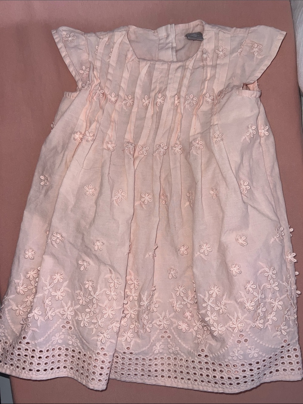 Nordstrom Light Pink Floral Eyelet Dress for Girls